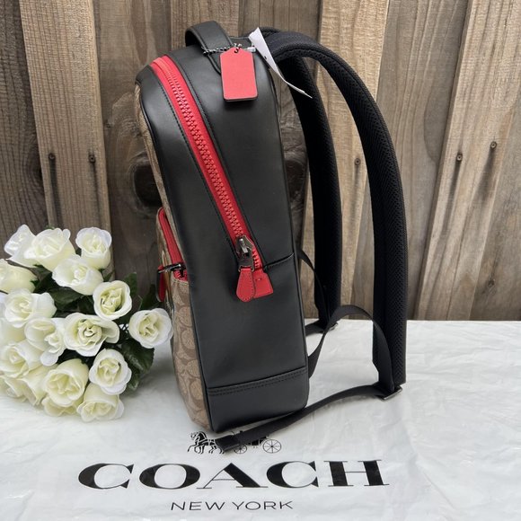 Coach Westway Backpack In Signature Canvas With Coach Radial Rainbow C6856 - Picture 2 of 10